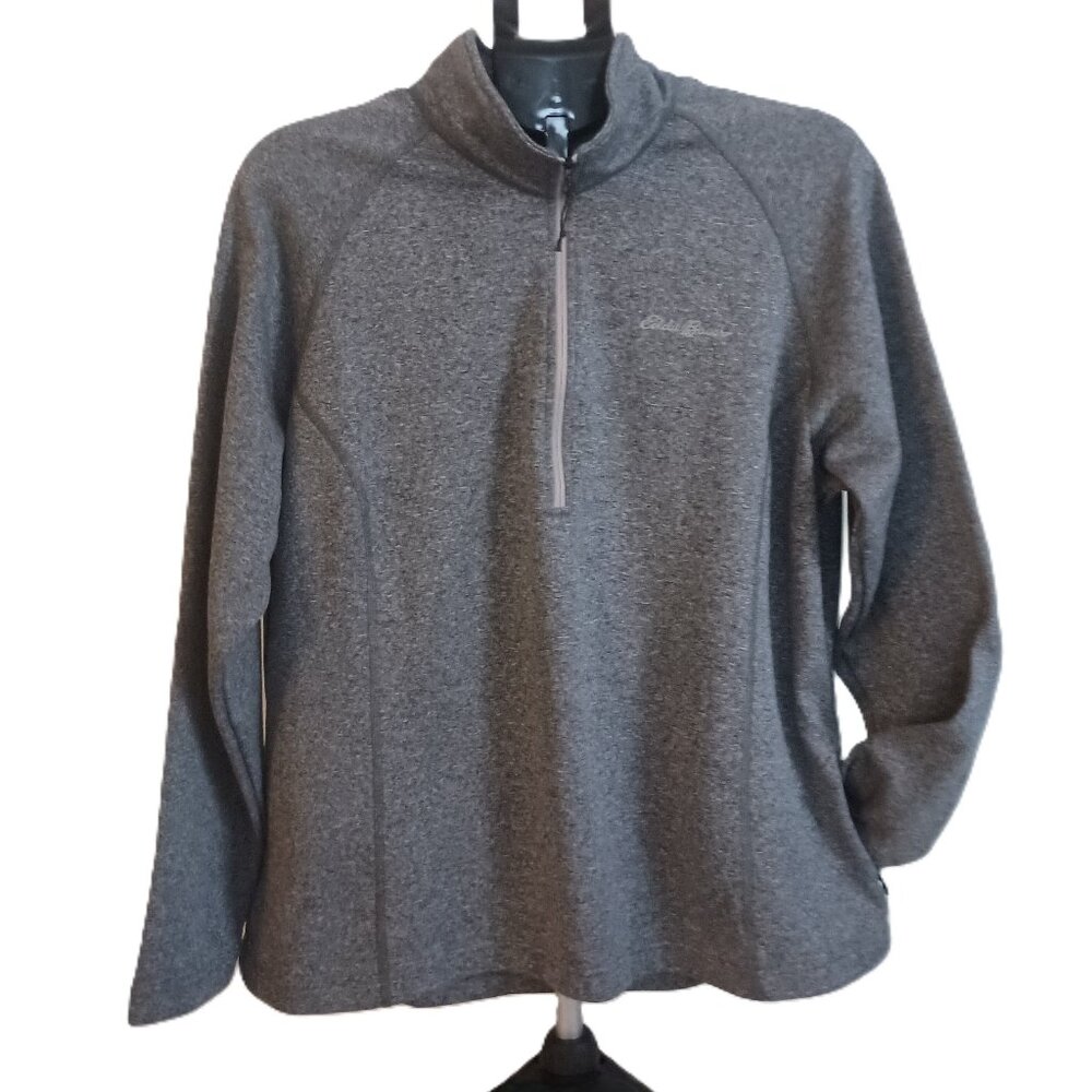 Eddie Bauer Pullover Top Gray Heather 1/2 Zip Gorpcore Athleisure Women's 2X